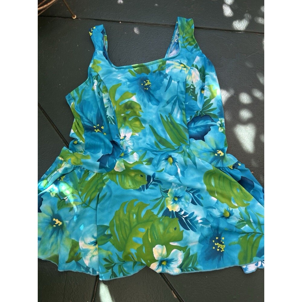 Vintage Style Sz 20 Maxine of Hollywood One-Piece Skirt Swimsuit Bathing Suit